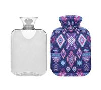 Ewusp Aztec Hot Water Bottle with Cover, 1L Hot Water Bag for Neck Shoulder Pain Relief, Menstrual Cramps, Hand Feet Warmer, Hot Compress and Cold Therapy