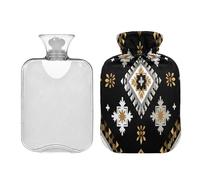 Ewusp Aztec Hot Water Bottle with Cover, 1L Hot Water Bag for Neck Shoulder Pain Relief, Menstrual Cramps, Hand Feet Warmer, Hot Compress and Cold Therapy