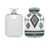 Ewusp Aztec Hot Water Bottle with Cover, 1L Hot Water Bag for Neck Shoulder Pain Relief, Menstrual Cramps, Hand Feet Warmer, Hot Compress and Cold Therapy