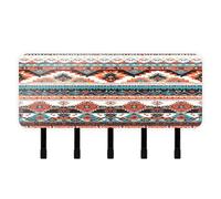 Ewusp Aztec Navajo Pattern Key Holder for Wall with Mail Organizer & 6 Hooks Self Adhesive Hanging Key Rack for Kitchen, Hallway or Doorway, Home Decor