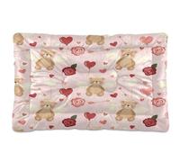 Ewusp Bears Arrows Calming Dog Bed for Small Medium Large Pets Washable Dog Crate Mattress Soft and Cozy Pet Bed Floor Pad with Anti-Slip Bottom 91x60x6 cm