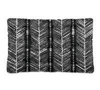 Ewusp Black White Pattern Calming Dog Bed for Small Medium Large Pets Washable Dog Crate Mattress Soft and Cozy Pet Bed Floor Pad with Anti-Slip Bottom 91x60x6 cm