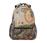 Ewusp Boho Sun Moon Travel Backpack for Men and Women Lightweight College Laptop Backpack Business Computer Bag Shoulder Bag Casual Daypack