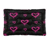 Ewusp Broken Hearts Calming Dog Bed for Small Medium Large Pets Washable Dog Crate Mattress Soft and Cozy Pet Bed Floor Pad with Anti-Slip Bottom 91x60x6 cm