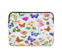 Ewusp Butterfly Flowers Laptop Sleeve 16 Inch Protective Laptop Case Waterproof Shockproof Briefcase Carrying Bag for Computer Notebook Table, 40x30x2 cm