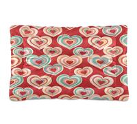 Ewusp Candy-color Hearts Calming Dog Bed for Small Medium Large Pets Washable Dog Crate Mattress Soft and Cozy Pet Bed Floor Pad with Anti-Slip Bottom 91x60x6 cm