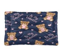 Ewusp Cartoon Bears Calming Dog Bed for Small Medium Large Pets Washable Dog Crate Mattress Soft and Cozy Pet Bed Floor Pad with Anti-Slip Bottom 60x46x4.5 cm