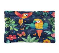 Ewusp Cartoon Parrot Calming Dog Bed for Small Medium Large Pets Washable Dog Crate Mattress Soft and Cozy Pet Bed Floor Pad with Anti-Slip Bottom 91x60x6 cm