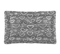 Ewusp Chalk Hearts Calming Dog Bed for Small Medium Large Pets Washable Dog Crate Mattress Soft and Cozy Pet Bed Floor Pad with Anti-Slip Bottom 91x60x6 cm