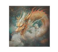 Ewusp Chinese Dragon Washable Cloth Napkins 50x50 cm Absorbent & Reusable Dinner Napkins for Wedding Party Dining Banquet, 6 Pack