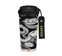 Ewusp Chinese Style Dragon Insulated Coffee Mug 500 ml Stainless Steel Travel Tumbler BPA Free Reusable Vacuum Double Wall Coffee Cup