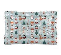 Ewusp Christmas Animals Calming Dog Bed for Small Medium Large Pets Washable Dog Crate Mattress Soft and Cozy Pet Bed Floor Pad with Anti-Slip Bottom 91x60x6 cm