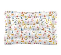 Ewusp Christmas Colorful Gnomes Calming Dog Bed for Small Medium Large Pets Washable Dog Crate Mattress Soft and Cozy Pet Bed Floor Pad with Anti-Slip Bottom 91x60x6 cm