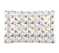 Ewusp Christmas Dachshund Calming Dog Bed for Small Medium Large Pets Washable Dog Crate Mattress Soft and Cozy Pet Bed Floor Pad with Anti-Slip Bottom 60x46x4.5 cm