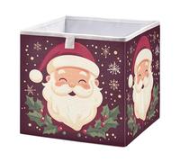 Ewusp Christmas Happy Santa Claus Cube Storage Boxes 28x28 cm Foldable Closet Organiser Bin Holiday Basket Baby Basket for Nursery Bedroom Office