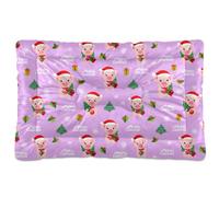 Ewusp Christmas Pigs Calming Dog Bed for Small Medium Large Pets Washable Dog Crate Mattress Soft and Cozy Pet Bed Floor Pad with Anti-Slip Bottom 91x60x6 cm