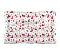 Ewusp Christmas Stocks Calming Dog Bed for Small Medium Large Pets Washable Dog Crate Mattress Soft and Cozy Pet Bed Floor Pad with Anti-Slip Bottom 60x46x4.5 cm
