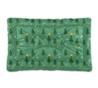 Ewusp Christmas Trees and Stars Calming Dog Bed for Small Medium Large Pets Washable Dog Crate Mattress Soft and Cozy Pet Bed Floor Pad with Anti-Slip Bottom 91x60x6 cm