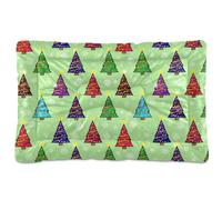 Ewusp Christmas Trees and Stars Calming Dog Bed for Small Medium Large Pets Washable Dog Crate Mattress Soft and Cozy Pet Bed Floor Pad with Anti-Slip Bottom 91x60x6 cm