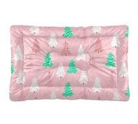 Ewusp Christmas Trees Calming Dog Bed for Small Medium Large Pets Washable Dog Crate Mattress Soft and Cozy Pet Bed Floor Pad with Anti-Slip Bottom 60x46x4.5 cm