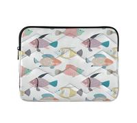 Ewusp Colorful Fish Laptop Sleeve 14 Inch Protective Laptop Case Waterproof Shockproof Briefcase Carrying Bag for Computer Notebook Tablet 34x26x2 cm