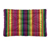 Ewusp Colorful Mexican Serape Calming Dog Bed for Small Medium Large Pets Washable Dog Crate Mattress Soft and Cozy Pet Bed Floor Pad with Anti-Slip Bottom 91x60x6 cm