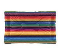 Ewusp Colorful Mexican Serape Calming Dog Bed for Small Medium Large Pets Washable Dog Crate Mattress Soft and Cozy Pet Bed Floor Pad with Anti-Slip Bottom 60x46x4.5 cm