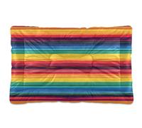 Ewusp Colorful Mexican Serape Calming Dog Bed for Small Medium Large Pets Washable Dog Crate Mattress Soft and Cozy Pet Bed Floor Pad with Anti-Slip Bottom 91x60x6 cm