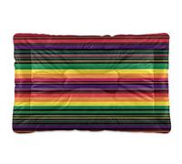 Ewusp Colorful Mexican Serape Calming Dog Bed for Small Medium Large Pets Washable Dog Crate Mattress Soft and Cozy Pet Bed Floor Pad with Anti-Slip Bottom 60x46x4.5 cm