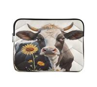 Ewusp Cow Flowers Laptop Sleeve 14 Inch Protective Laptop Case Waterproof Shockproof Briefcase Carrying Bag for Computer Notebook Tablet 34x26x2 cm