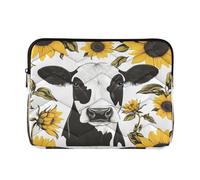 Ewusp Cow Sunflowers Laptop Sleeve 16 Inch Protective Laptop Case Waterproof Shockproof Briefcase Carrying Bag for Computer Notebook Table, 40x30x2 cm