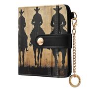 Ewusp Cowboys Wallets for Women PU Leather RFID Blocking Clutch Wallet Bifold Compact Ladies Purse with Zipper Coin Pocket & ID Window