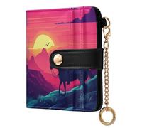 Ewusp Cowboys Wallets for Women PU Leather RFID Blocking Clutch Wallet Bifold Compact Ladies Purse with Zipper Coin Pocket & ID Window