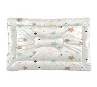 Ewusp Cream Stars Calming Dog Bed for Small Medium Large Pets Washable Dog Crate Mattress Soft and Cozy Pet Bed Floor Pad with Anti-Slip Bottom 91x60x6 cm