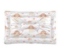 Ewusp Cute Angels Calming Dog Bed for Small Medium Large Pets Washable Dog Crate Mattress Soft and Cozy Pet Bed Floor Pad with Anti-Slip Bottom 91x60x6 cm