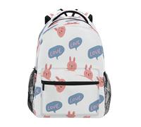 Ewusp Cute Bunny Travel Backpack for Men and Women Lightweight College Laptop Backpack Business Computer Bag Shoulder Bag Casual Daypack