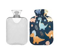 Ewusp Cute Dinosaur Hot Water Bottle with Cover, 2L Hot Water Bag for Neck Shoulder Pain Relief, Menstrual Cramps, Hand Feet Warmer, Hot Compress and Cold Therapy