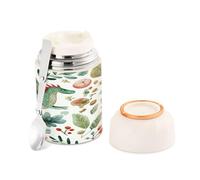 Ewusp Cute Dragon Food Flask for Adults 500ml Stainless Steel Double Walled Vacuum Insulated Food Jar with Folding Spoon BPA Free Leakproof Soup Container