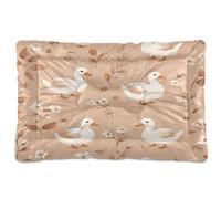 Ewusp Cute Ducks Calming Dog Bed for Small Medium Large Pets Washable Dog Crate Mattress Soft and Cozy Pet Bed Floor Pad with Anti-Slip Bottom 91x60x6 cm