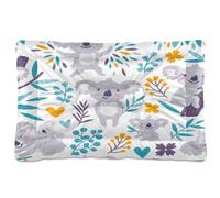 Ewusp Cute Koala Bears Calming Dog Bed for Small Medium Large Dogs Washable Dog Crate Mattress Soft and Cozy Pet Bed Floor Pad with Anti-Slip Bottom 60x46x4.5 cm