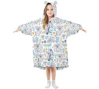 Ewusp Cute Koala Wearable Blanket Hoodie for Kids Oversized Hooded Sweatshirt Flannel Blanket with Pocket