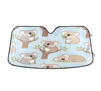 Ewusp Cute Koala Windshield Sun Shade Foldable Car Front Window Sunshade Auto Sun Visor Heat Portection Blocks UV Rays and Keeps Vehicle Cool, 140 x 70 cm