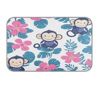 Ewusp Cute Monkey Dog Cooling Mat 60x98 cm Scratch-Resistant Pet Cool Mat Self Cool Ice Silk Bed Pad Summer Cooling Sleeping Pad for Dogs & Cats