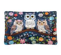 Ewusp Cute Owls Calming Dog Bed for Small Medium Large Dogs Washable Dog Crate Mattress Soft and Cozy Pet Bed Floor Pad with Anti-Slip Bottom 60x46x4.5 cm