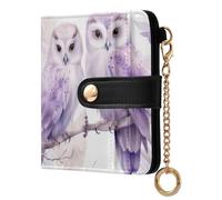 Ewusp Cute Owls Wallets for Women PU Leather RFID Blocking Clutch Wallet Bifold Compact Ladies Purse with Zipper Coin Pocket & ID Window