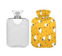 Ewusp Cute Sheep Hot Water Bottle with Cover, 2L Hot Water Bag for Neck Shoulder Pain Relief, Menstrual Cramps, Hand Feet Warmer, Hot Compress and Cold Therapy