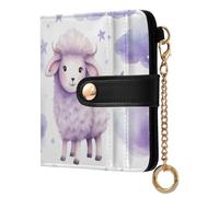 Ewusp Cute Sheep Wallets for Women PU Leather RFID Blocking Clutch Wallet Bifold Compact Ladies Purse with Zipper Coin Pocket & ID Window