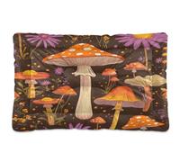 Ewusp Daisy Mushroom Calming Dog Bed for Small Medium Large Pets Washable Dog Crate Mattress Soft and Cozy Pet Bed Floor Pad with Anti-Slip Bottom 60x46x4.5 cm