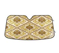 Ewusp Damascus Pattern Windshield Sun Shade Foldable Car Front Window Sunshade Auto Sun Visor Heat Portection Blocks UV Rays and Keeps Vehicle Cool, 140 x 70 cm