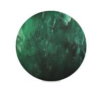 Ewusp Dark Green Marble Round Placemats Set of 6 Non-Slip Table Mat Heat Resistant Placemat for Dining Table Kichen Party Table Diameter Decor 15.4 inch
